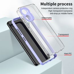 3 IN 1 Frame Clear Case for OPPO Realme 10 4G Realme10 Luxury Armor Shockproof Soft Silicone Edges Hard Phone Cover OPPORealme10