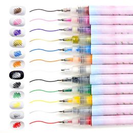 Nail Enhancement Tools 3D Paint Pen Nail Tracing Point Flower Pen Nail Brush DIY Nail Polish Pen 2.5ml Nail Cuticle