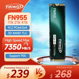 Drives Fikwot FN955 SSD Disc 7350MB/s 1TB 2TB 4TB PCIe4.0x4 M.2 2280 NVMe 1.4 Internal Solid State Drive SSD for PS5 Laptop Desktop PC