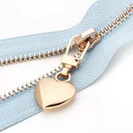 Detachable Metal Zippers Puller DIY Sewing Heart Shape Zipper Slider Head Bags Coat Zipper Pull Tab Repair Kits Accessories