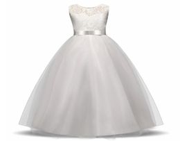 Elegant Flower Girl Dress Teenage White Formal Prom Gown for Wedding Kids Girls Long Dresses Children Clothing New Tutu Princess T5536644