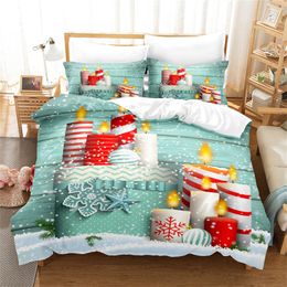 Christmas Gifts Bedding Set Duvet Cover Holiday King Quilt Cover Christmas Decorative Children's Bedroom Hotel Duvet Cover Set