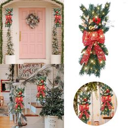 Decorative Flowers The Cordless Prelit Stairway Trim Christmas Wreaths For Front Door Holiday Wall Window Valentines Outside