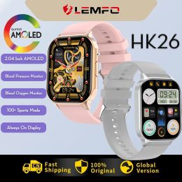 Watches LEMFO HK26 Smart Watch 2.04 Inch AMOLED Men Women Bluetooth Call Sport Smartwatch 2023 Health Monitor IP67 Waterproof PK Ultra 8