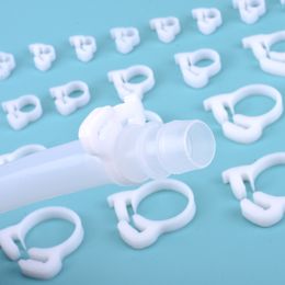 10/5pcs White Hose Clamps 3.8~29.4mm Plastic Line Water Pipe Strong Clip Spring Cramps Fuel Air Tube Fitting Fixed Tool