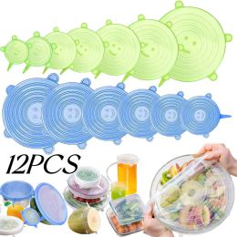 Reusable Silicone Food Covers Kitchen Stretch Fresh Saver Lids Food Caps Plastic Elastic Microwave Fridge Storage Wrap