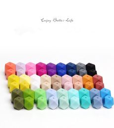 Baby Silicone Multifaceted Beads 17mm 100 Food Grade DIY Silicone Beads Teething Baby Candy Colour Chew Beads6896139