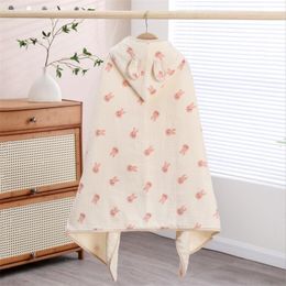 4 Layers Muslin Baby Blankets Newborn Hooded Toddler Bath Towel Bathrobes Soft Breathable Baby Swaddle Wrap Receiving Blanket