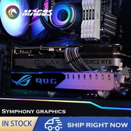 Cooling Graphics GPU Support RGB Bracket Aluminium Video Card VGA Holder Stand ROG/MSI/AMD/NVIDIA/AORUS 12V RGB/5V ARGB SYNC Black/Silver