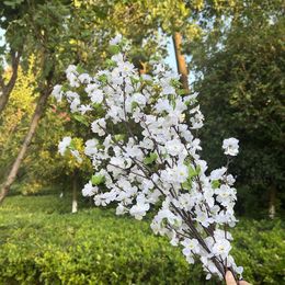 125cm Artificial Flower Cherry Spring Plum Blossom Peach Branch Pink Silk Flower for Wedding Party Home Garden Living Room Decor