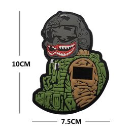 PVC Gelatin Military Series Soldier Submarine Gun Gatling Arm Badge Hook and Loop Patch Morale Badge Backpack Patch