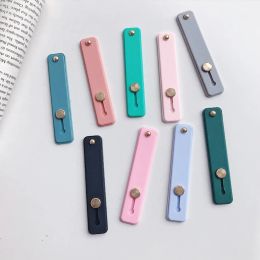 Plain Colour Wrist Band Hand Band Finger Grip Mobile Phone Holder Stand Push Pull Universal Phone Socket Holde