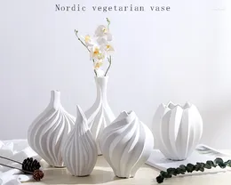 Vases Nordic Minimalist Ceramic Vase Ornaments Flower Arrangement Dried Simulation Living Room Home Soft Decoration