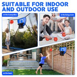 Trampoline Basketball Hoop with Foam Basketball Pump Mini Basketball Hoop for Trampoline Basketball Rack Toys Universal Board