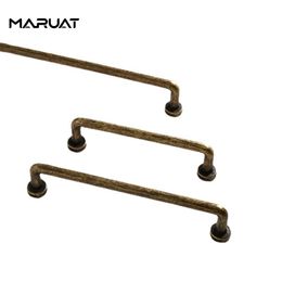 MARUAT Furniture Antique Brass Cabinet Door Pull Wardrobe Door Handle Vintage Cupboard Drawer Shoe Cabinet Pull Zinc Alloy Pull