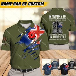 AUSTRALIAN VETERAN SOLIDER RANK 3D Printed Polo Shirts Mens Tennis Tshirt Summer Turndown Collar Tee Unisex Female Casual Tops