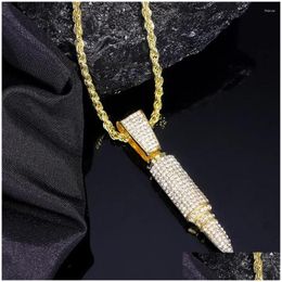 Pendant Necklaces American Hip Hop Style Necklace And 4Mm Wide Zinc Alloy False Fried Dough Twists Simple Fashion Acce Drop Delivery J Otdh0