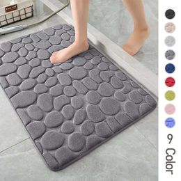 Carpets 3 Size Bathroom Bath Mat 3D Cobblestone Foot Non Slip Floor Rug Water Absorbent Carpet Anti-Skid Soft Durable Area