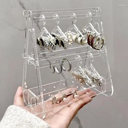 Storage Boxes 8Pcs Hangers Creative Earring Display Clear Acrylic Organizer Stand Showcase Ear Stud Hanger Shape Tabletop Jewelry Rack