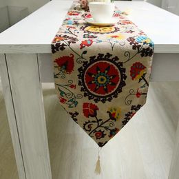 Table Runner Flag Bed Seats Garden Flower Cover Towel Cotton Linen Tassel Home El Restaurant Deal