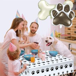 Large Dog Party Balloons Decorations Banner Pet Festivals Party Supplies Paw Bone Foil Balloons Pets Birthday Decorations