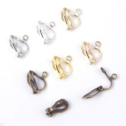 XHN 20- 50pcs Copper Earrings Clips no Piercing Blank Base Settings Ear Clips Craft for DIY Jewellery Making Findings SupplieS