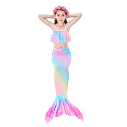 Girls Mermaid Tail for Swimming Bathing Suit Mermaid Theme Swimsuits Toddler Girls Birthday Gift for 3-12 Little Mermaid Costume