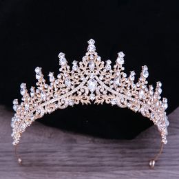 DIEZI 2023 New Luxury AB Crystal Tiara Crown Women Party Elegant Bridal Bride Queen Wedding Rhinestone Crown Hair Accessories