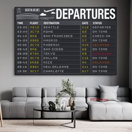 Inspirational Entrepreneur Departures Arrivals Airport Theme Poster And Prints Wall Pictures Canvas Painting Office Home Decor