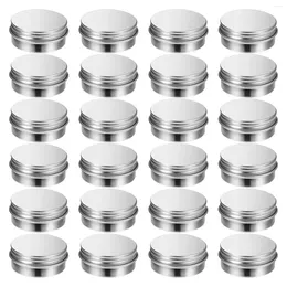 Storage Bottles 50pcs 5g - 100g Metal Round Tins Aluminium Empty Silver With Screw Lid Nail Art Makeup Cream Jar Box