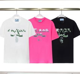 Men's T-Shirts Gradient Letter Embroidered Cotton Womens Casual Short Sleeved T-shirt Soft Comfortable Fashion Wear