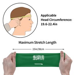 Sports Sweatband Breathable Headband Sweat Hair Head Band Saudi Arabia Flag Yoga Headband