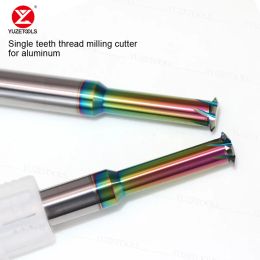 CNC Solid Carbide Single Tooth Thread Milling Cutter For Aluminium DLC coated M1 M1.2 M1.6 M2 M2.5 M3 M4 M5 M6 Milling Cutter