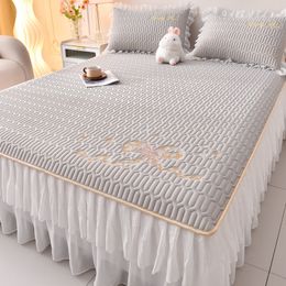 Summer New Ice Silk Latex Summer Mat Bed Skirt Three-Piece Washable Single Student Mattress