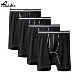 Underpants 4 Pcs/lot Long Men Boxer Underwear Shorts Mens Cotton Leg Boxers Brand Quality Sexy Pouch Panties
