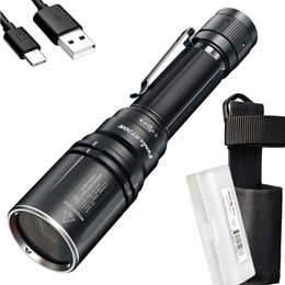 Ultimate Long-Range Illumination: Fenix HT30R LEP Flashlight with 1640 Yards Throw, USB-C Rechargeable, and LumenTac Organiser for Easy Storage