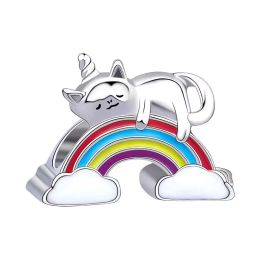 Brand new original European charm rainbow unicorn, dog, suitable for Pandora bracelet DIY women's Jewellery