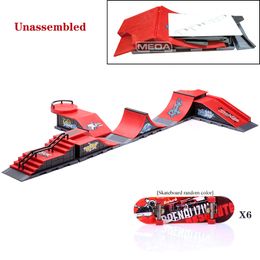 Finger Skateboards Bikes 9 In 1 DIY Skate Park Ramp Parts Set for Tech Deck Mini Skate Park Scene Indoor Home Toys Gifts