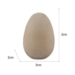 10 Pieces DIY Wood Easter Egg Painted Exercise Unfinished Wood Eggs with Flat Bottom for Basket Fillers Home Decor Ornament