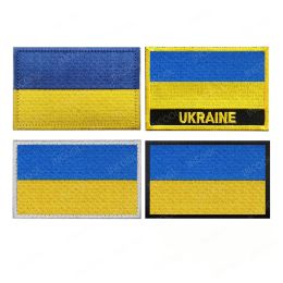 Ukraine Flag Embroidered 3D PVC Rubber Ukrainian Flags Army Tactical Military Sniper Patches Appliqued Reflective Badges Strip