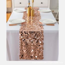 Embroidery Sequin Tulle Table Runner 30*275cm Sparkle Wedding Dining Table Decorations Modern Wedding Party Banquet Table Cover