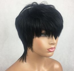 Vancehair Short Pixie Cut Straight Remy Human Hair Wigs For Women 150 Glueless Not lace Wig2907021