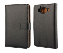 Whole High Quality Genuine Leather Wallet Cover Case For Microsoft Lumia 950 with Book Style Stand and Card Holder Phone Cover6511446