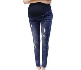 Fashsiualy Pregnant Woman Legging Jeans Maternity Pants Trousers Nursing Prop Belly ubrania ciazowe Ladies Clothing243y7564344