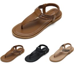 womens designer sandals bohemian style flip flop slippers GAI brown black beige ladies flats fashion slides size 36-42