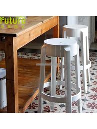 Transparent Bar Stool European High Foot Ghost Plastic Stool Devil Round Stool And Other Chairs Simple And Creative Modern