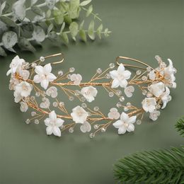 Silver Luxury Flower Crystal Bridal Crown Diamonds Women Handmade Wedding Hair Accessories Bride Party Headband Headpiece Tiaras