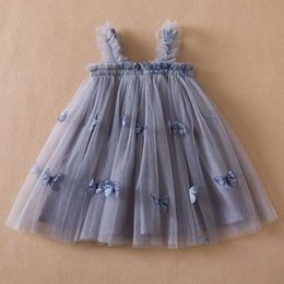 Girl's Dresses Toddler Baby Summer Princess Dress Kids Mesh Sweet Strap Dress Fairy Butterfly Sleeveless Dress Little Girls Children Clothes