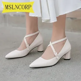 Dress Shoes Plus Size 34-48 Ladies Pumps Heeled Women Sandals For Summer Ankle Strap Sandalias Femme Block Heel Zapatos Mujer
