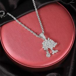 Pendant Necklaces Iced Out Tree Of Wealth Money Bag Necklace With 4mm Wide Rope Chain Gorgeous Decor For Men And Women Fashion Jewellery